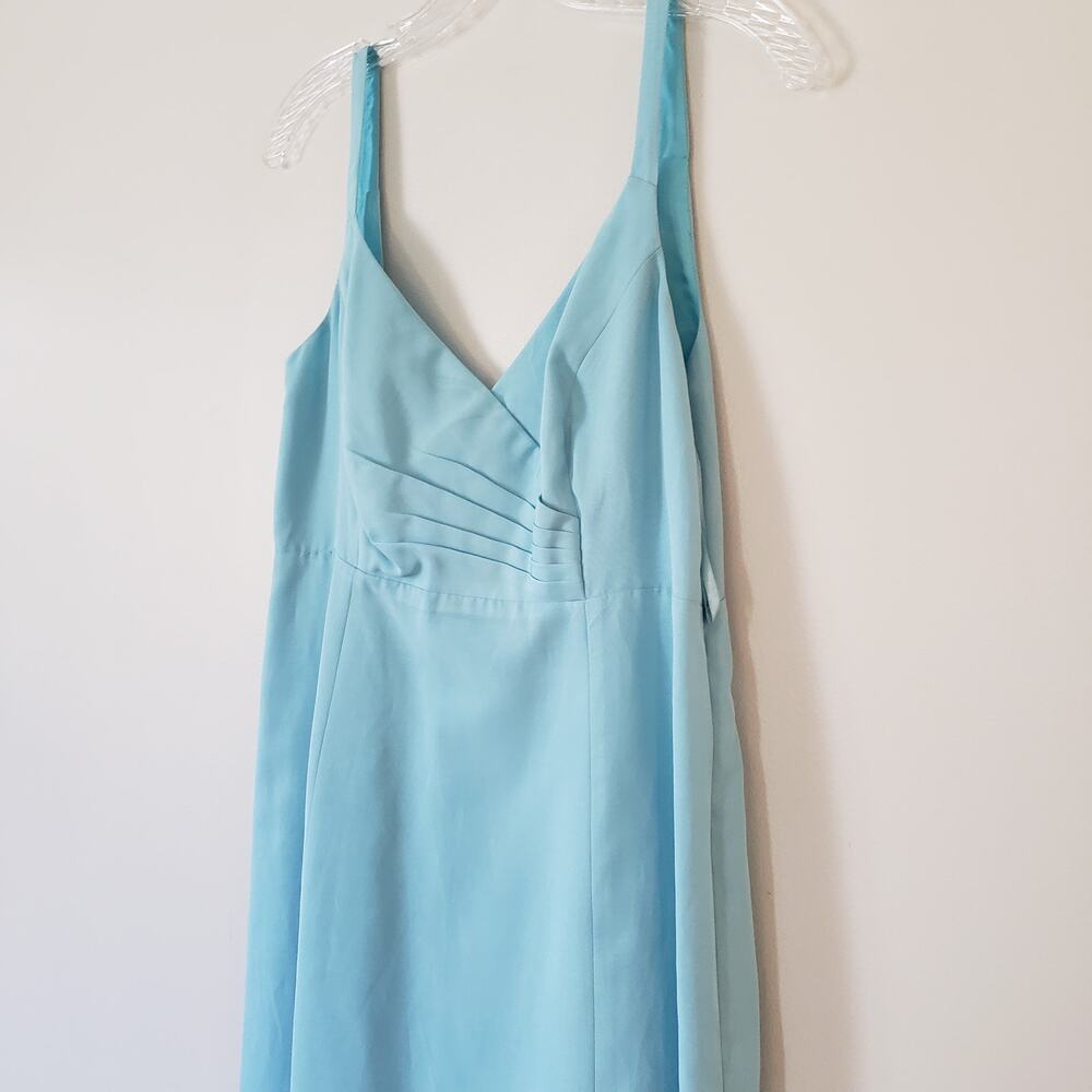 Glint Cotton & Silk Tank Dress Simple Cocktail Baby Blue Size 10 - Picture 2 of 8
